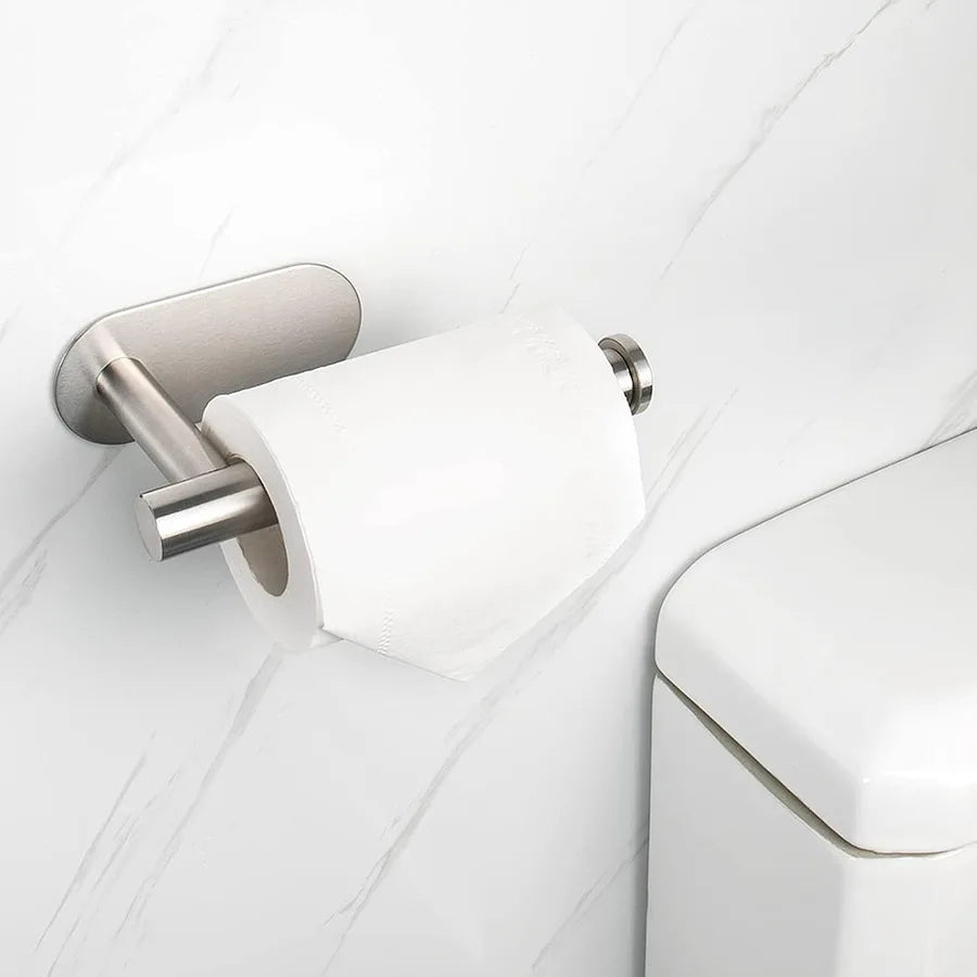 Set Accesorii Baie din Oțel Inoxidabil – Fără Găurire, Suport Prosop, Hârtie Igienică, Agățătoare