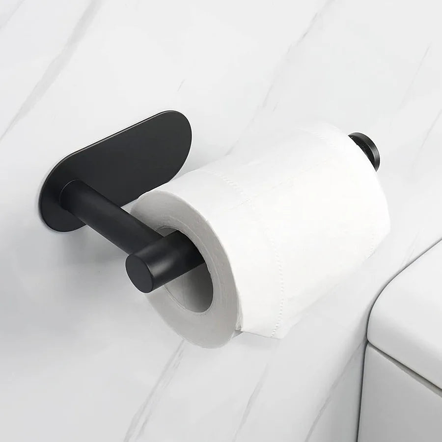 Set Accesorii Baie din Oțel Inoxidabil – Fără Găurire, Suport Prosop, Hârtie Igienică, Agățătoare