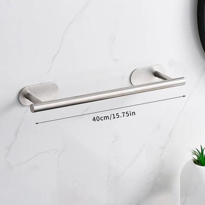 Set Accesorii Baie din Oțel Inoxidabil – Fără Găurire, Suport Prosop, Hârtie Igienică, Agățătoare